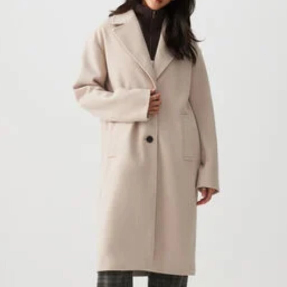 Ardene 2 Button Brushed Felt Long Line Over Coat SZ M​​
